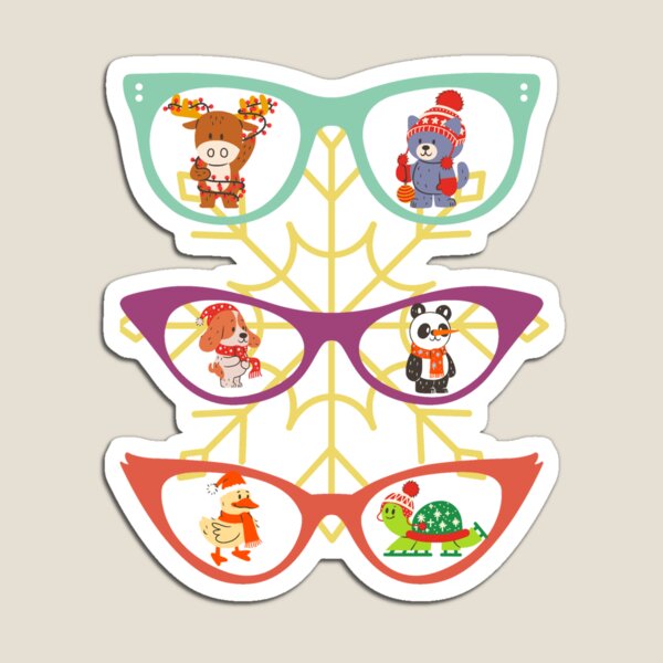 Aperçu de l'œuvre Animaux portant des costumes de Noël, regardant dans des lunettes créée et vendue par Ewry.