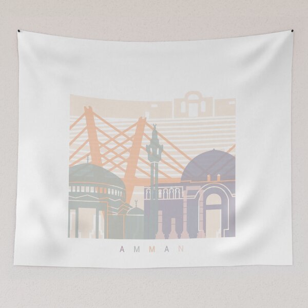 Item preview, AMMAN SKYLINE POSTER PASTEL designed and sold by paulrommer.