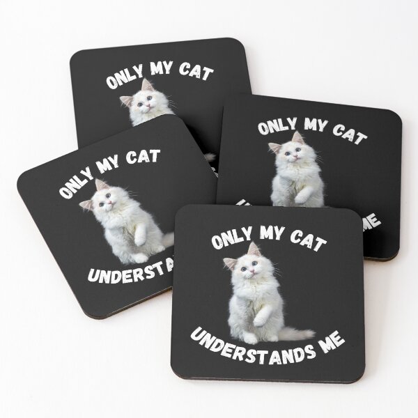 Item preview, Only My Cat Understands Me White Turkish Angora In Black designed and sold by LuckyKermit.