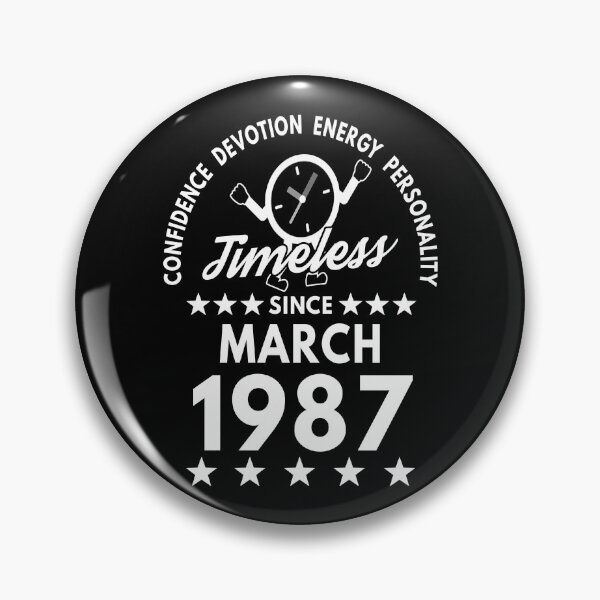 Item preview, March Birthday Timeless Person - 1987 - White Text designed and sold by MoonsmileProd.