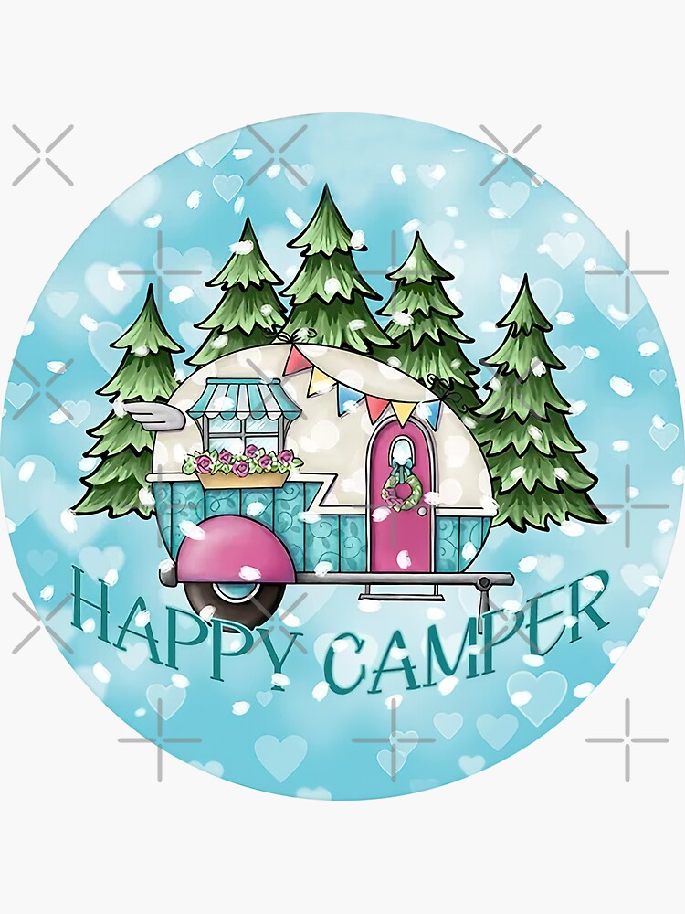 Christmas Happy Camper Sublimation Design, PNG Round Christmas Camping  Ornament Template, Door Hanger, Digital Download Sticker for Sale by  hoangminhsang