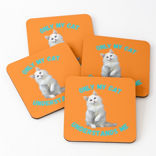 Item preview, Only My Cat Understands Me White Turkish Angora In Orange designed and sold by LuckyKermit.