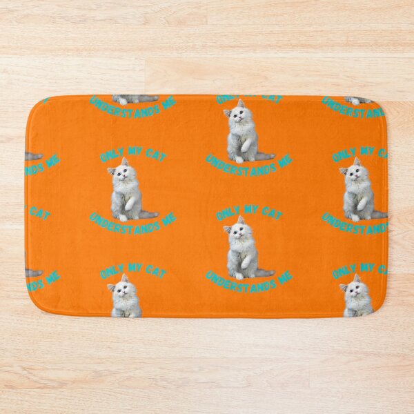 Item preview, Only My Cat Understands Me White Turkish Angora In Orange designed and sold by LuckyKermit.