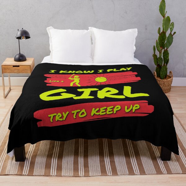 Item preview, I Know I Play Like A Girl Softball Try To Keep Up, Funny Softball Girl designed and sold by singRsong.