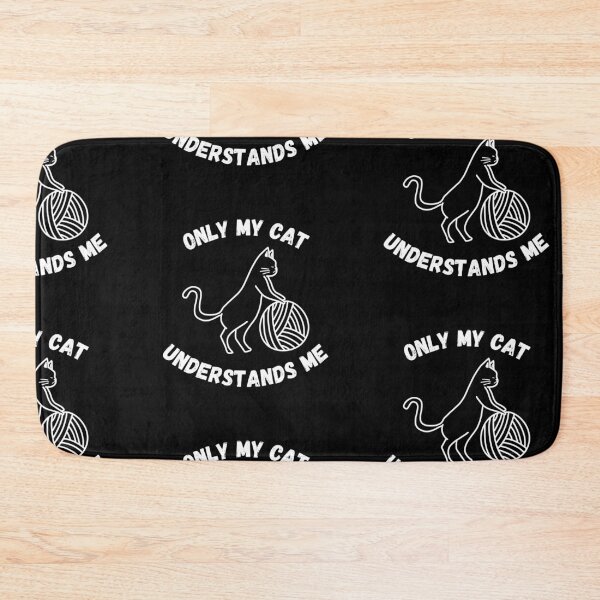 Item preview, Only My Cat Understands Me Cat Rolling A Wool Ball In Black designed and sold by LuckyKermit.
