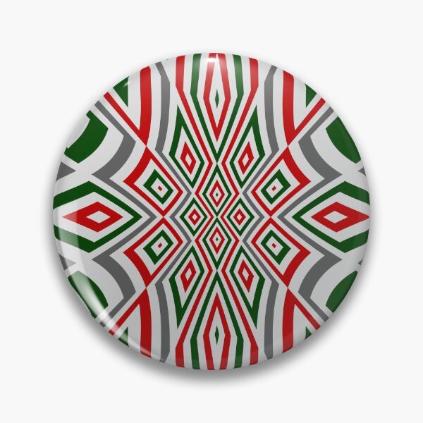 Item preview, Abstract geometric floral design red green designed and sold by aapshop.