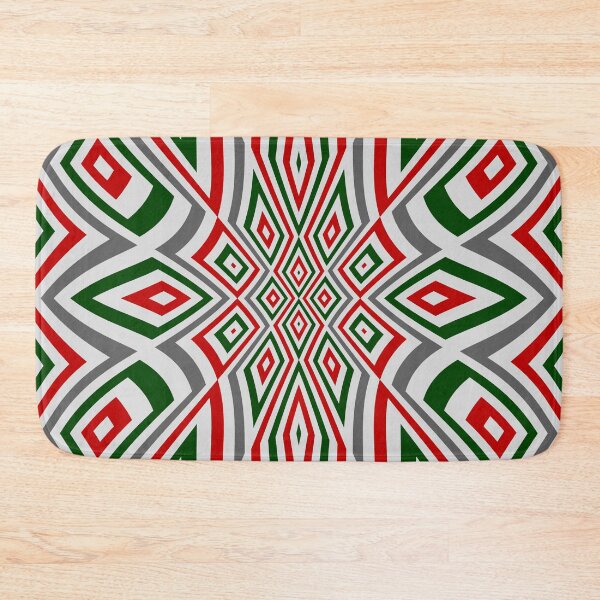 Item preview, Abstract geometric floral design red green designed and sold by aapshop.