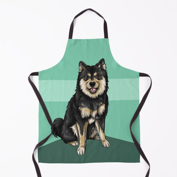 Item preview, Finnish Lapphund Dog | Black and Tan | Cyan Background designed and sold by shirinsart.