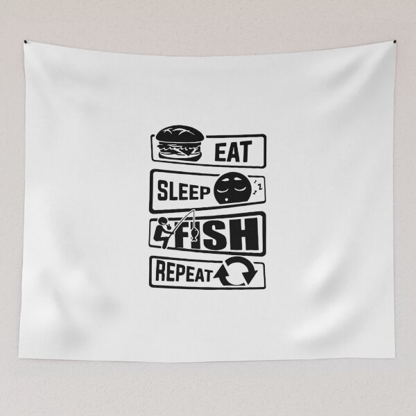 Artikelvorschau, Eat Sleep Fishing Repeat Love Fishing Born to Fish Gift Premium Apparel Funny Holiday Xmas entworfen und verkauft von DesignByHeartUK.
