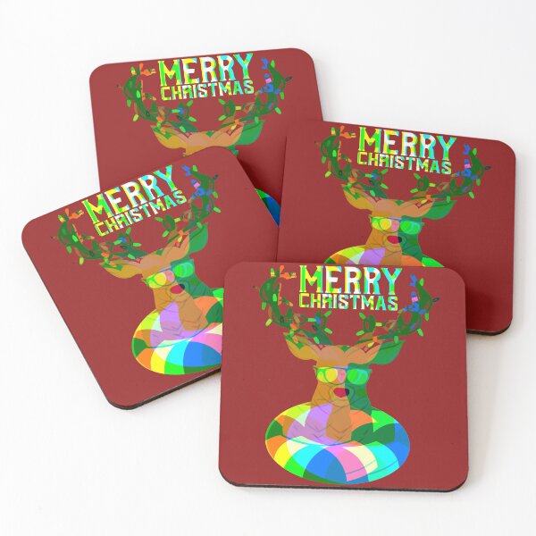 Item preview, Merry Christmas Deer Psychedelic Red designed and sold by joanaoberg.
