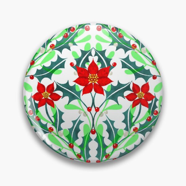 Item preview, Christmas Garden with holly, berries, mistletoe and poinsettia designed and sold by AngelaSims.
