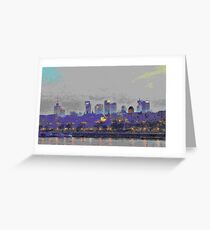 Dead channel city skyline Greeting Card