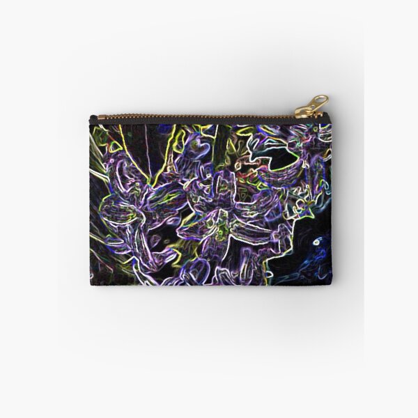 Item preview, Multi-Colored Hyacinths Flowers Neon Abstract Black Background designed and sold by JariHawk.