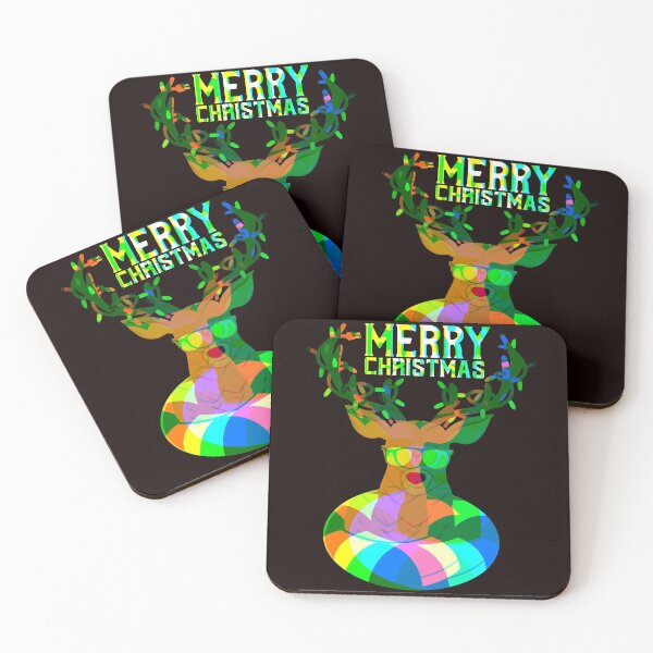 Item preview, Merry Christmas Deer Psychedelic Black designed and sold by joanaoberg.