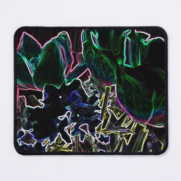 Item preview, Multi-Colored Tulips Flowers Neon Abstract Black Background designed and sold by JariHawk.