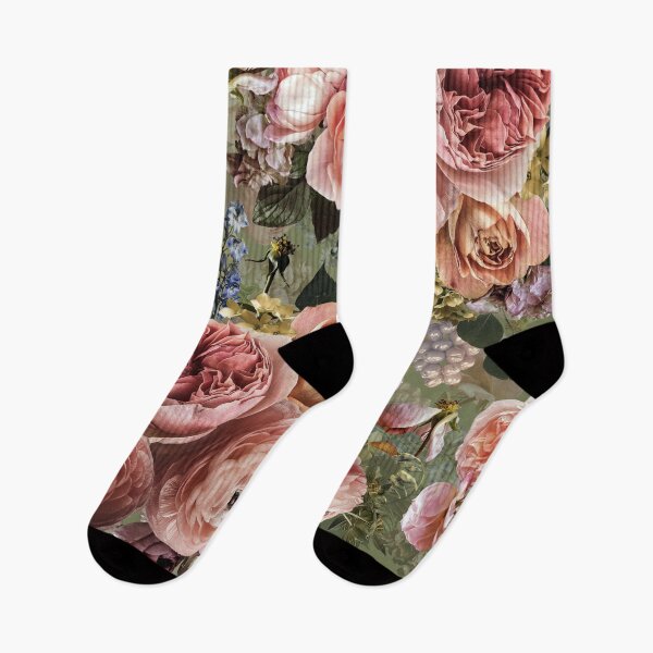 Item preview, Luxury Real Genuine Vintage Roses Botanical Garden Pattern on green Nightgarden designed and sold by UtArt.