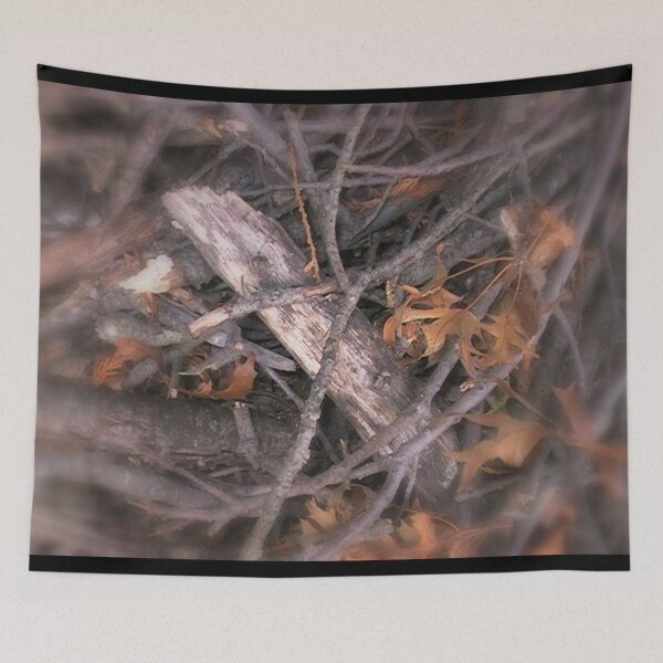 Item preview, Country Firewood Pile with Oak Tree Leaves designed and sold by JariHawk.
