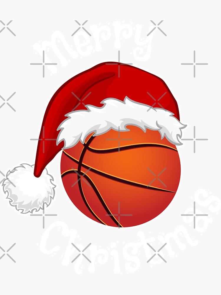 Basketball Christmas Santa Hat Sport Xmas Gift' Sticker