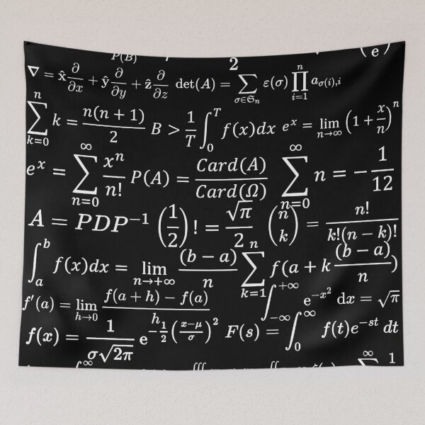 Item preview, math equations and formulas dark version designed and sold by NoetherSym.