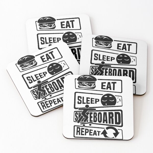 Item preview, Eat Sleep Skateboard Repeat Love Longbord born to skid Funny Art Design Happy Apparel Essential Inspiration Joy Mood Funny designed and sold by DesignByHeartUK.