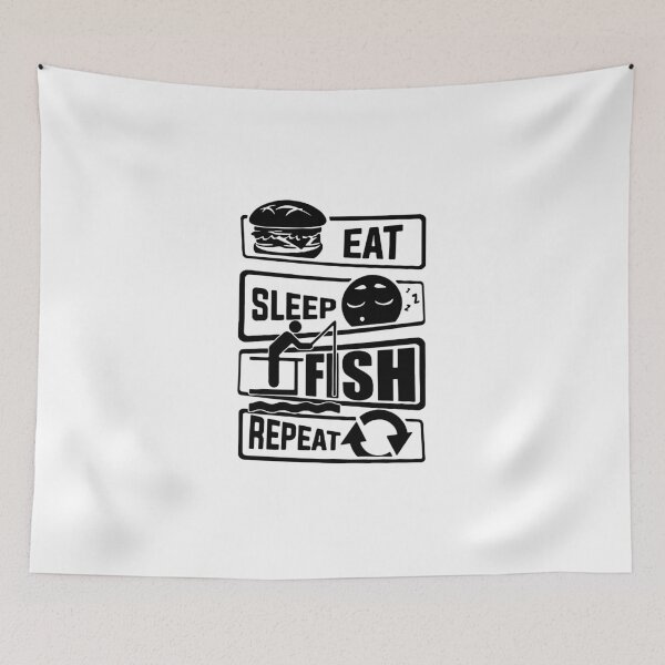 Item preview, Eat Sleep Fishing Repeat Love Fishing Born to Fish Gift Premium Apparel Funny Holiday Xmas designed and sold by DesignByHeartUK.