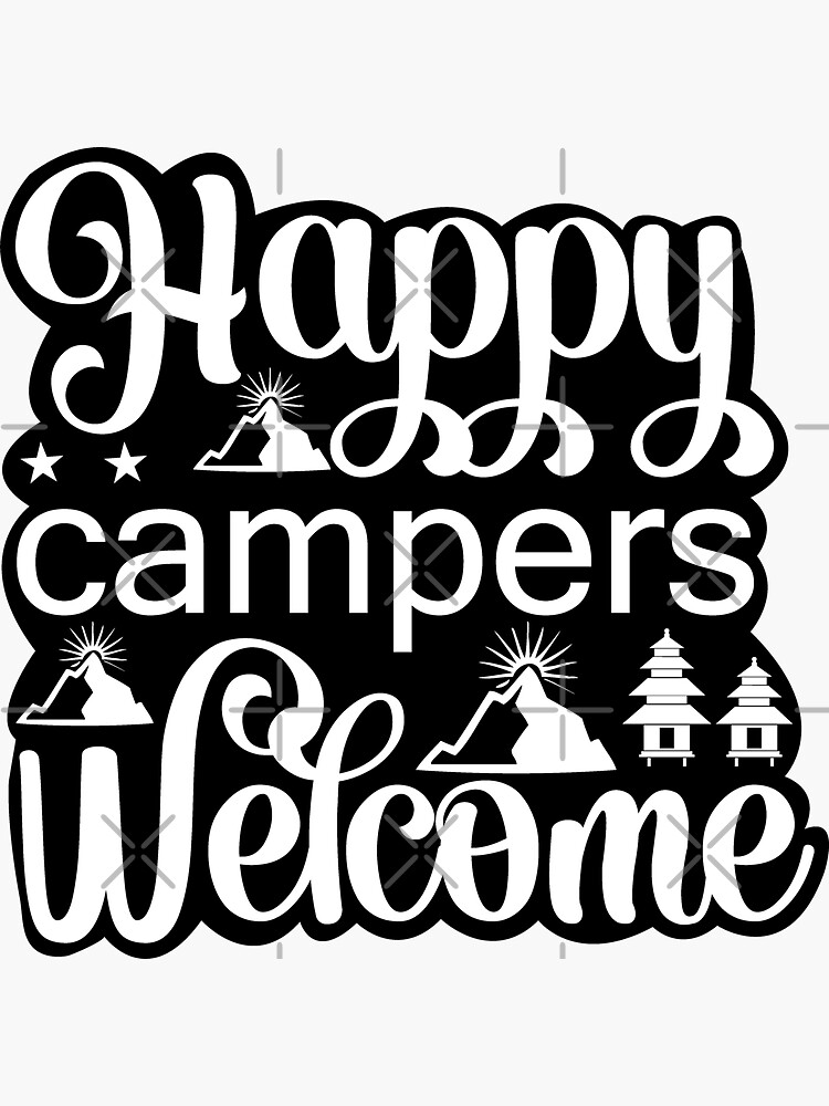 "Happy Campers Sticker for Sale by Stickershut Redbubble
