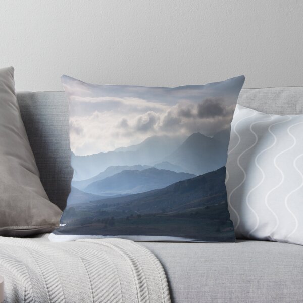 Snowdonia - Snowdon and her Sisters Throw Pillow