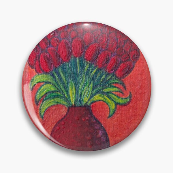 Item preview, Red tulips with red background designed and sold by Rebekah Gavra.