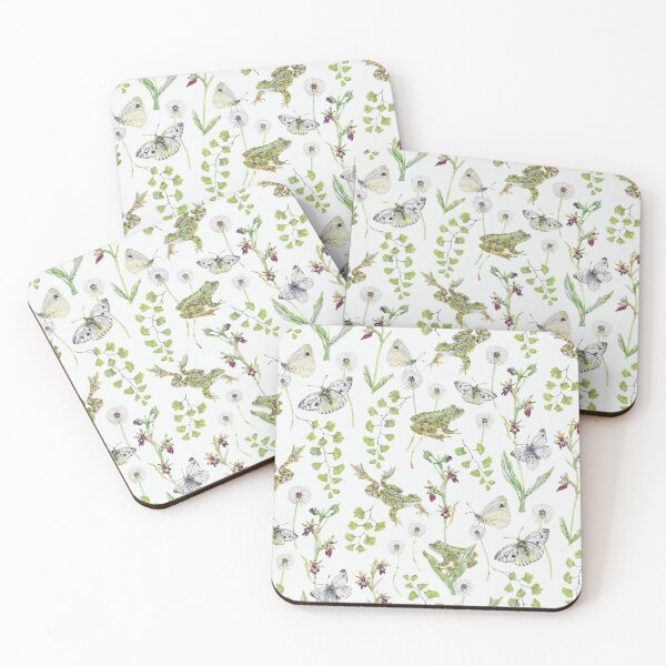 Item preview, Springtime Frogs and Orchids - Light Green designed and sold by beccaboyce.