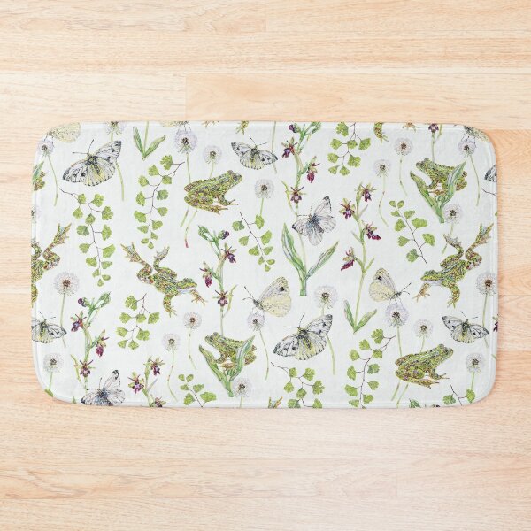 Item preview, Springtime Frogs and Orchids - Light Green designed and sold by beccaboyce.