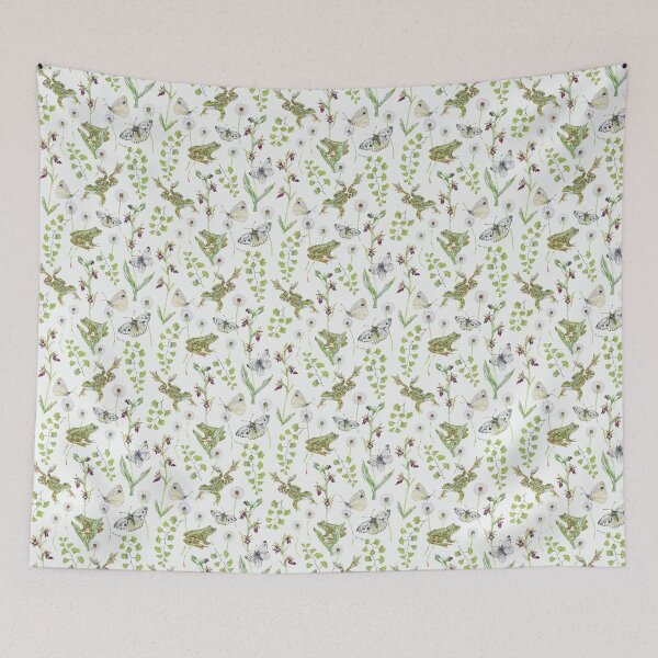Item preview, Springtime Frogs and Orchids - Light Green designed and sold by beccaboyce.