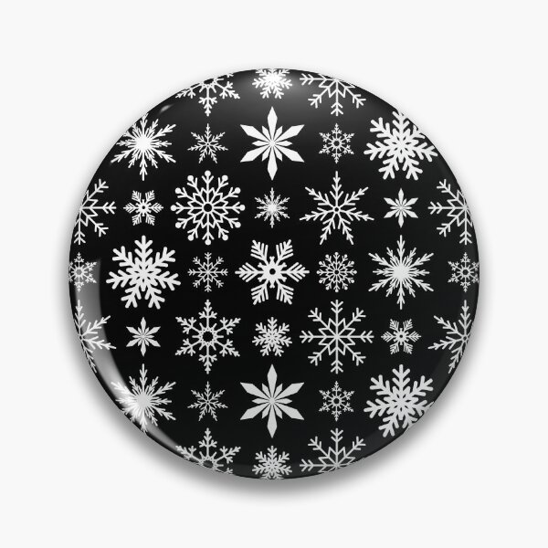 Item preview, Snowflakes doodle Christmas pattern on black designed and sold by NatureArtUK.