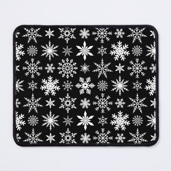 Item preview, Snowflakes doodle Christmas pattern on black designed and sold by NatureArtUK.