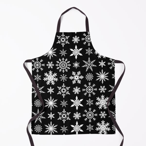 Item preview, Snowflakes doodle Christmas pattern on black designed and sold by NatureArtUK.