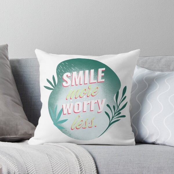 Item preview, smile more worry less motivational quote designed and sold by deluxis.