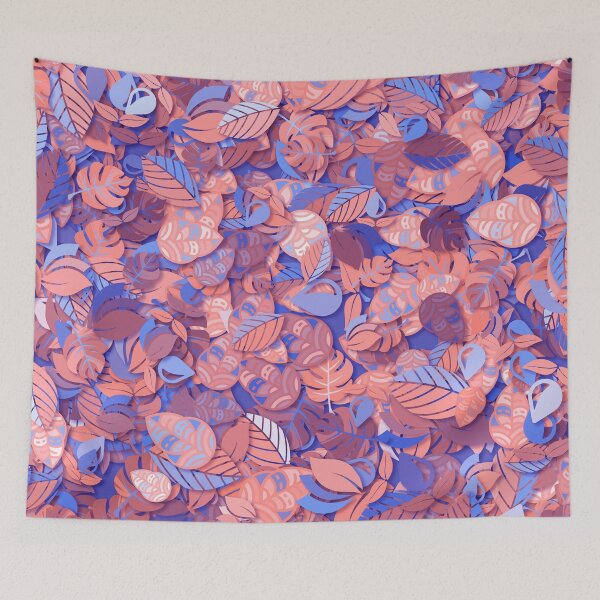 Item preview, Abstract Purple Orange Fall Autumn Leaves colorful Ornamental Paper Cut Out pattern designed and sold by MyColorfulDream.