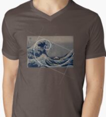 Hokusai Meets Fibonacci Men's V-Neck T-Shirt