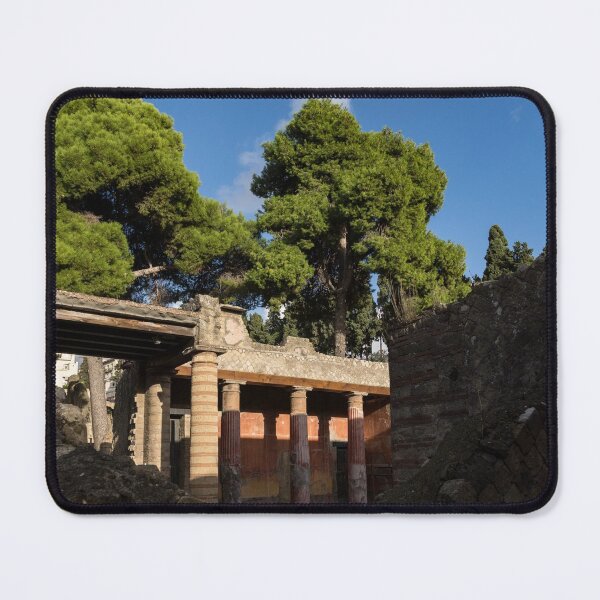 Item preview, Herculaneum Ruins - Colorful Murals Courtyard Behind a Rough Stone Wall designed and sold by Georgia Mizuleva.