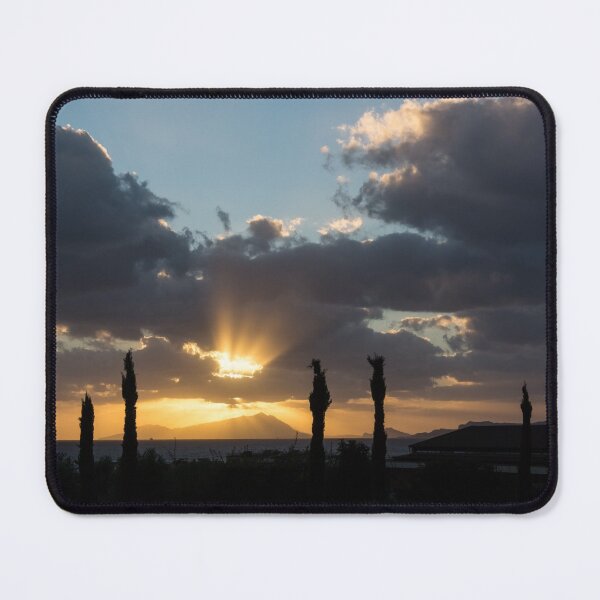Item preview, One Very Italian Sunset - Five Cypress Trees on the Shore designed and sold by Georgia Mizuleva.