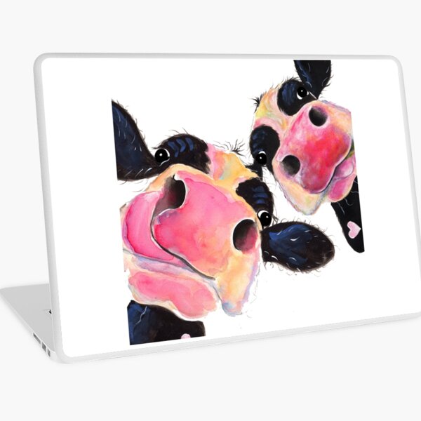 Aperçu de l'œuvre IMPRESSION DE VACHES, IMPRESSION D'ANIMAUX ' Jammie & HURLEY ' PAR SHIRLEY MacARTHUR créée et vendue par Shirley MacArthur Limited.