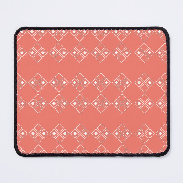 Item preview, Contemporary Coral Pink and White Geometric Diamond Pattern designed and sold by serenesights.