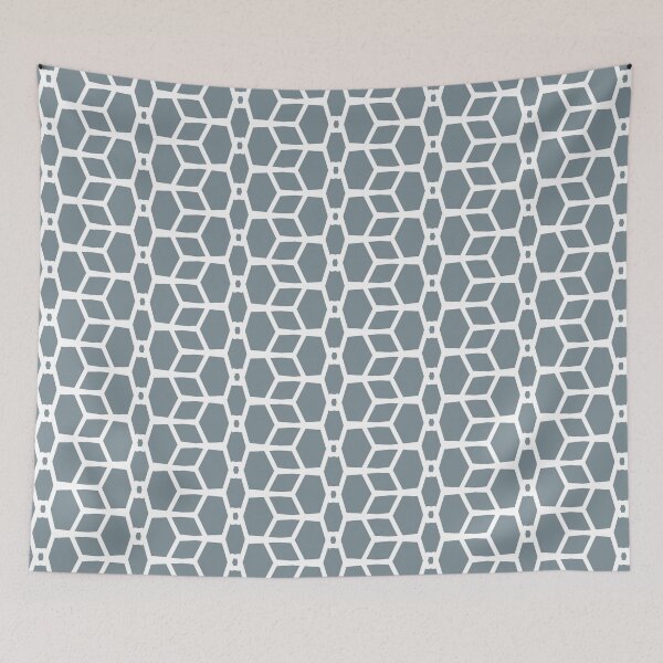Item preview, Blue and White Tessellation Line Pattern 4 Pairs Dulux 2022 Popular Colour Denim Drift - Color Trends designed and sold by ColorOfTheYears.