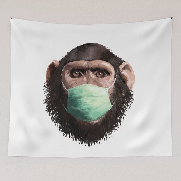 Item preview, chimp in mask designed and sold by Yerlanio.