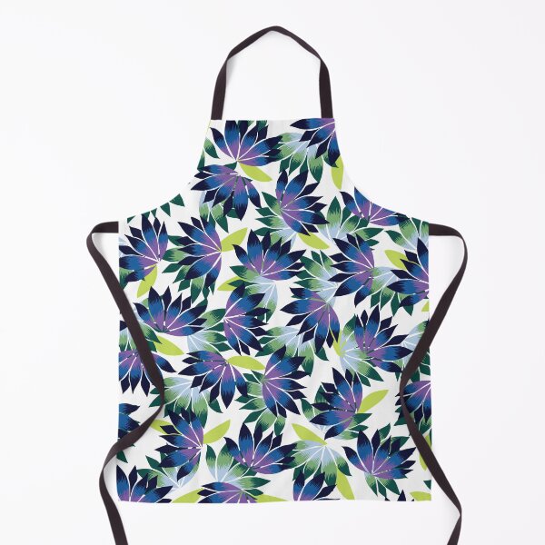 Item preview, Modern Lotus Floral in blues greens and white designed and sold by AngelaSims.