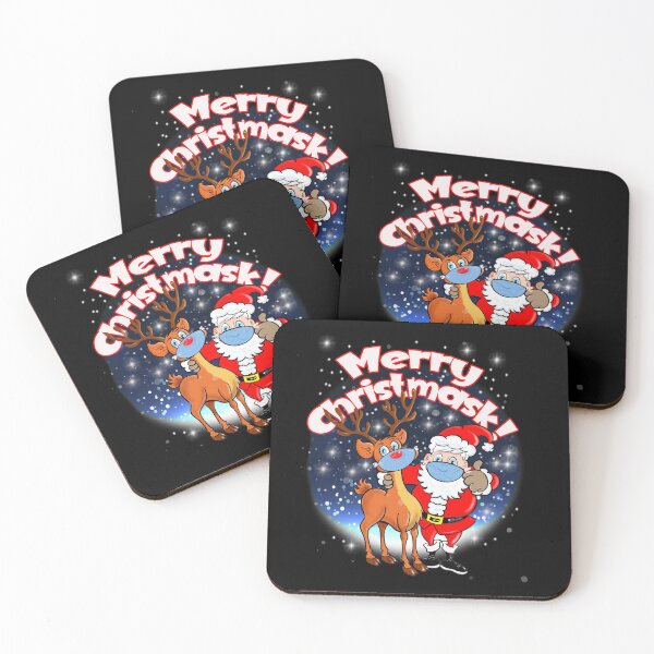 Item preview, Santa and Rudolph wish everyone a Merry Christmask! designed and sold by jimbairn.