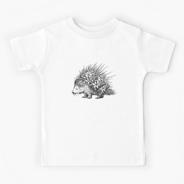 Porcupine art black and white t-shirt - TenStickers