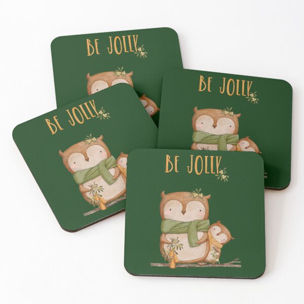 Item preview, Cute Owls Be Jolly Christmas cards spirit  designed and sold by Anya Illustration Studio.