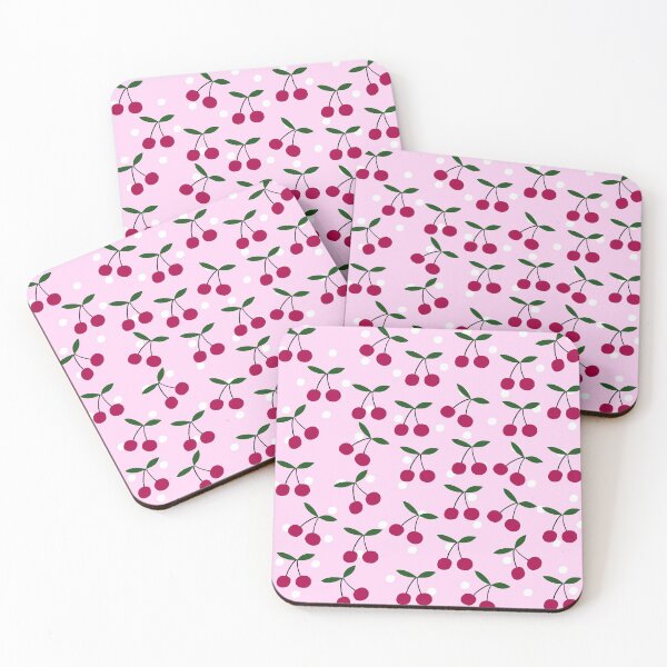 Item preview, Cute Cherry Pattern on Pink Background designed and sold by kapotka.