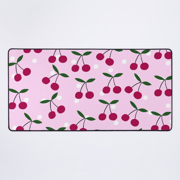 Vista previa del artículo con la obra «Lindo patrón de cereza sobre fondo rosa», diseñado y vendido por kapotka.