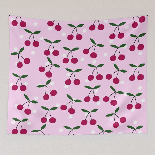 Item preview, Cute Cherry Pattern on Pink Background designed and sold by kapotka.